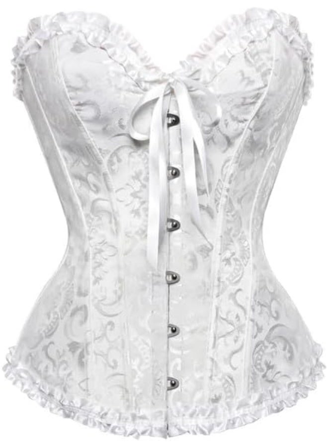 كورسيتات للنساء النهضة الزهرية الدانتيل حتى العظام Overbust كورسيت Bustier Shapewear - Image 1